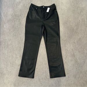Express 90’s Slim Super High Rise Black Leather Pants 14R NWT